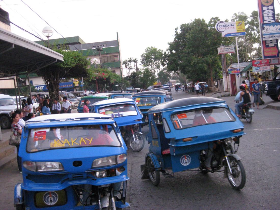 Tricycles on the street in Puerto Princesa